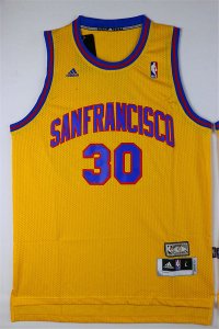 Maillot De Basket Golden State Warriors Stephen Curry 30 Engrener Retro San Francisco Edition Jaune